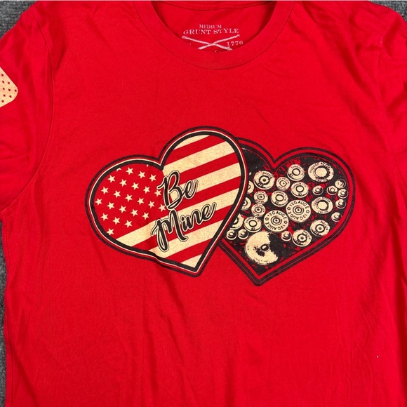 GRUNT STYLE Women’s Red Short Sleeve Heart Ammo “Be Mine” size: Medium - Picture 2 of 8